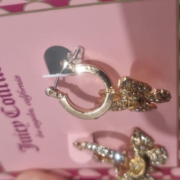 Juicy Couture Gold Garden Butterfly Hoop Earrings - Picture 3 of 4